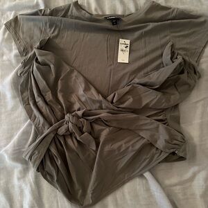 Brand new express short sleeve shirt with tie in the front